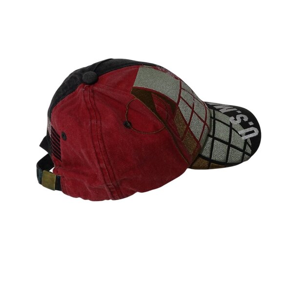 Eagle Crest U.S. Marines Embroidered Cap Adjustable Strap Red and Black FLAW - Picture 4 of 8